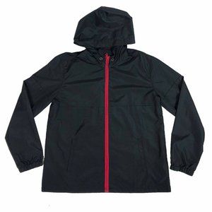 Craft + Flow Large Hooded Windbreaker Full Zip Mens Lightweight Red Zipper